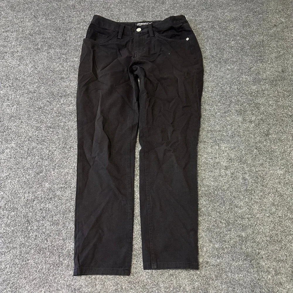 Nike Golf Pants Womens Size 0 Black Dri-Fit Straight Leg Athletic Performance